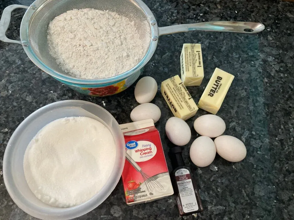 Pound cake ingredients