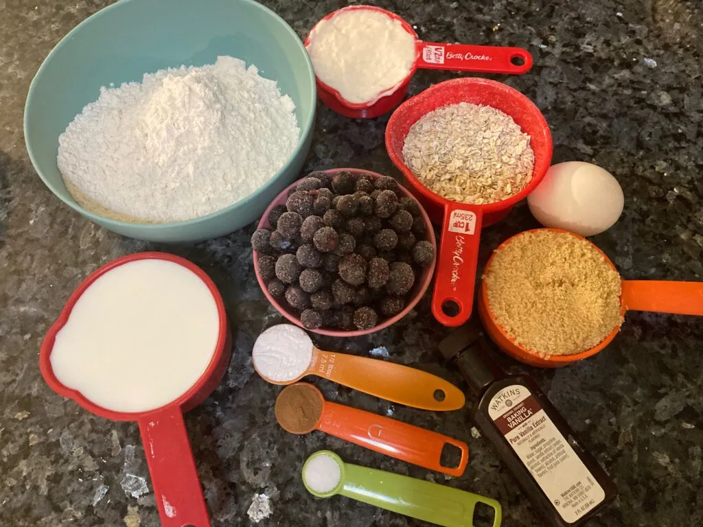 blueberry muffin ingredients from Out of the Box Baking.com