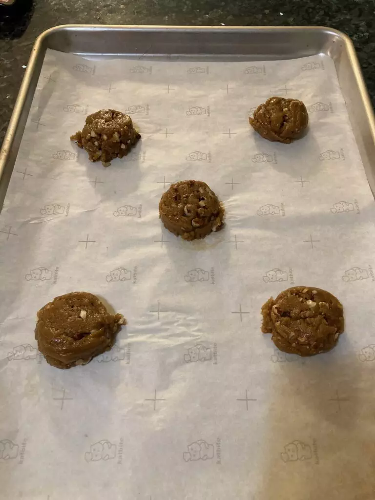 dough balls on cookie sheet