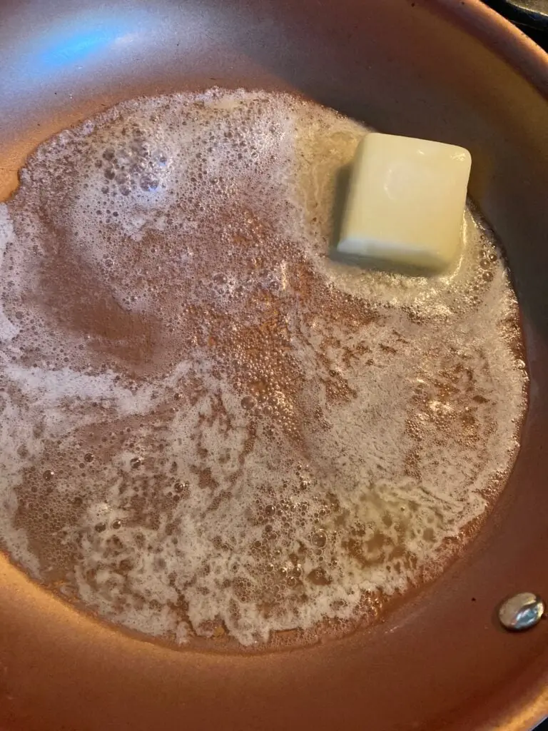 butter in skillet