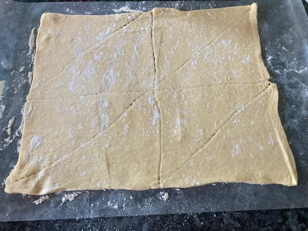 crescent rolls rolled out