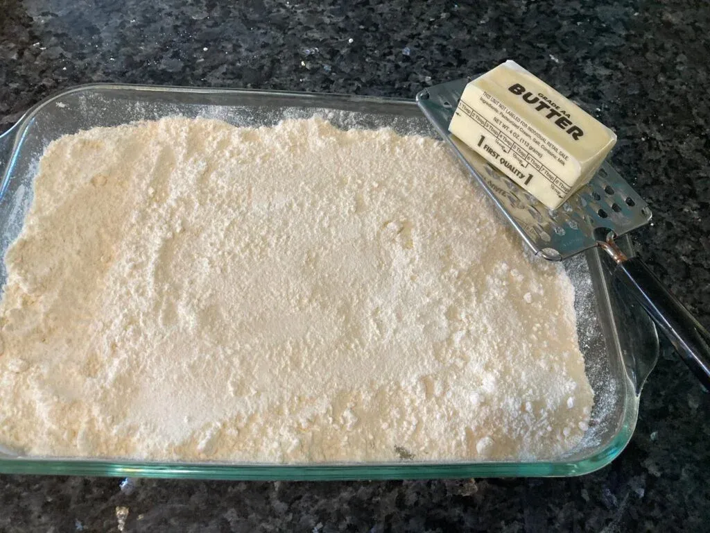 preparing to add grated butter