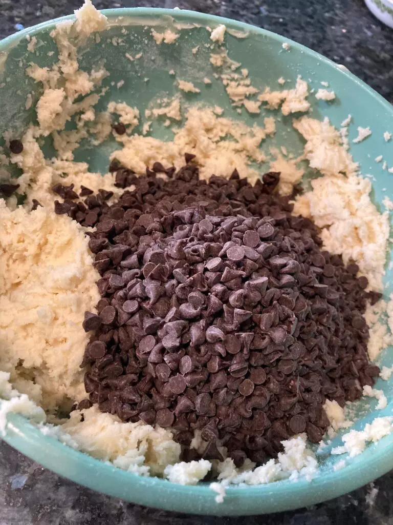 cookie dough with chocolate chips