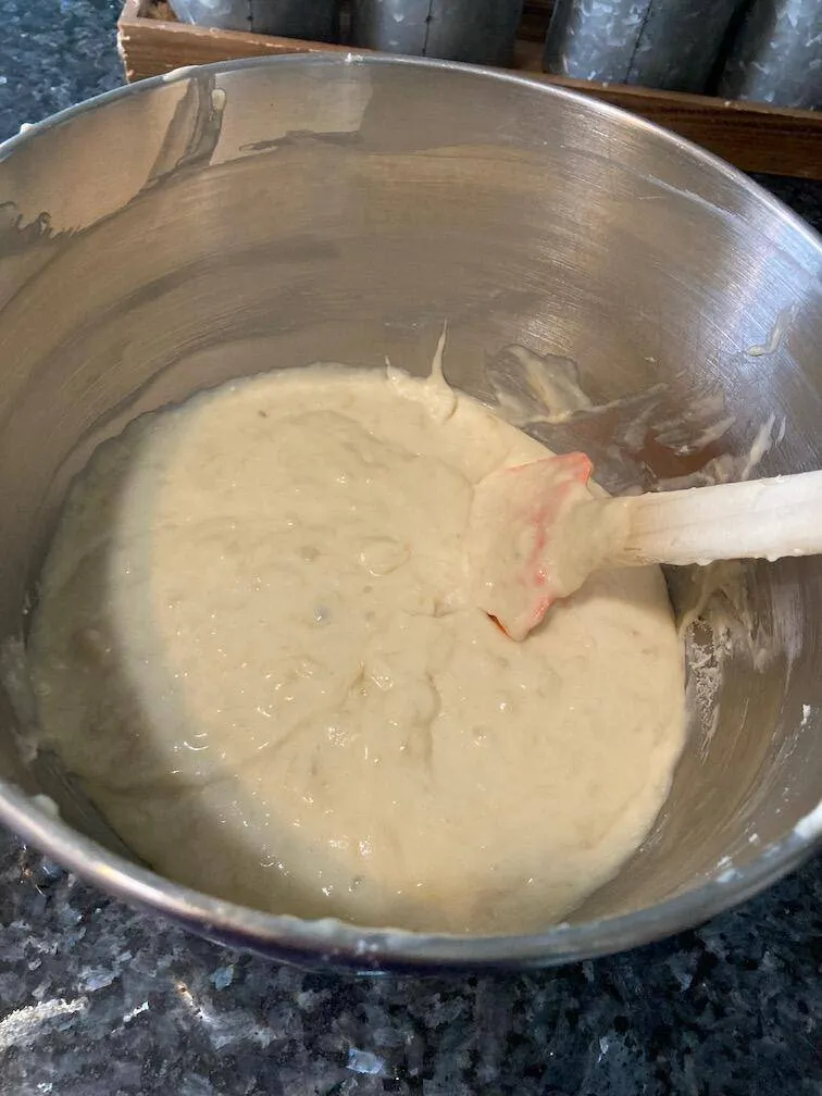 cake ingredients mixed