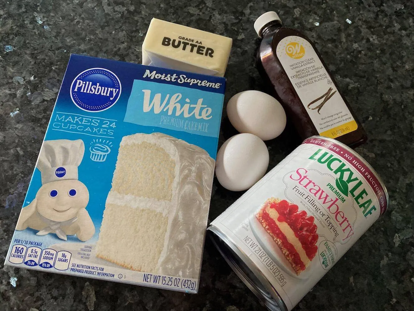 Strawberry Pie Filling Cake (doctored white cake mix) Out of the Box