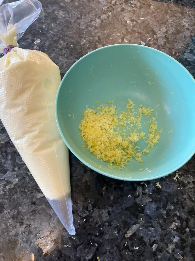 cream cheese frosting and zest