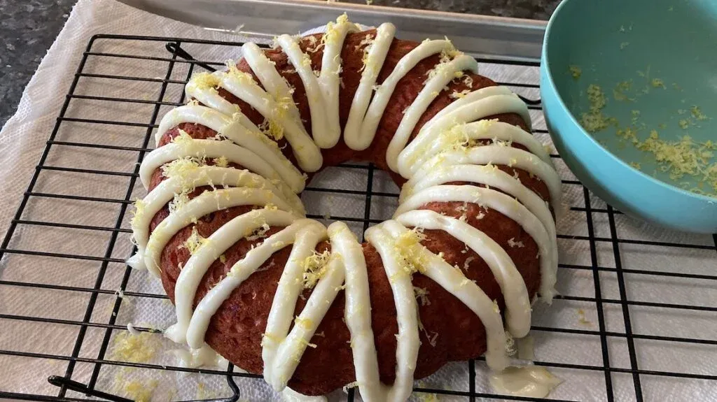 frosted cake with zest