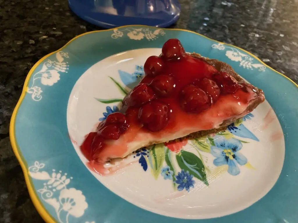 no bake cherry cheesecake pie from out of the box baking.com