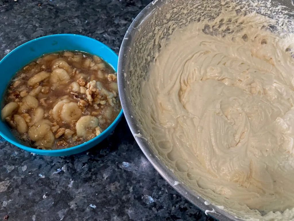 bananas foster pound cake from out of the box baking.com