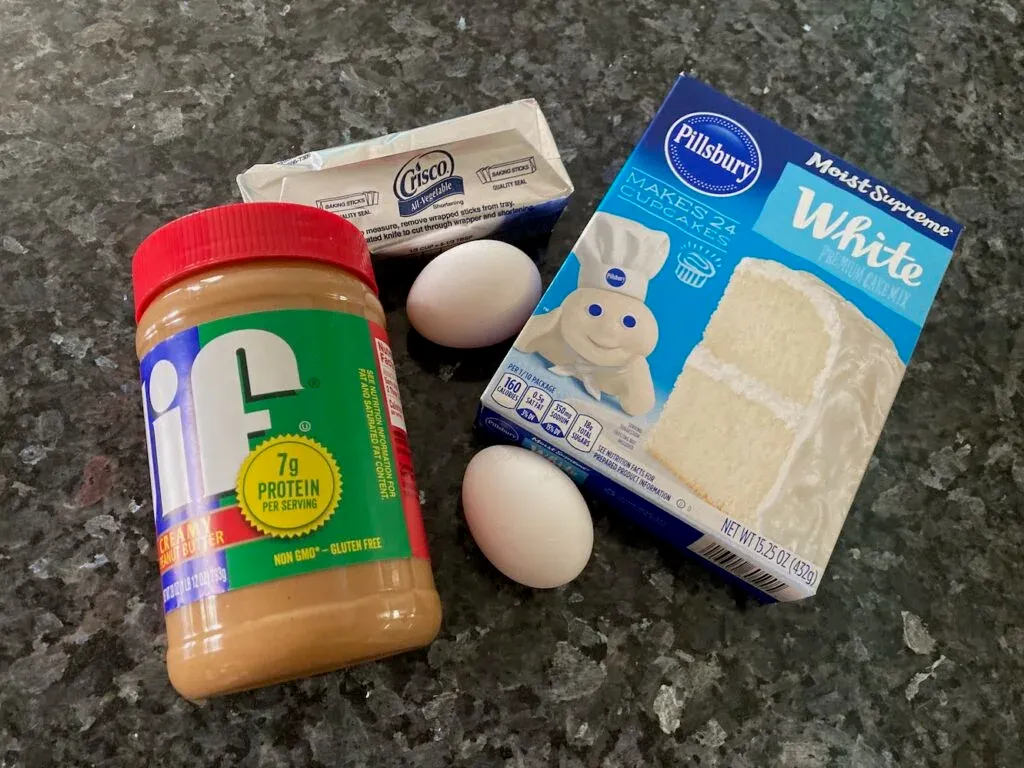 Peanut Butter Cake Mix Cookies (doctored white cake mix) Out of the