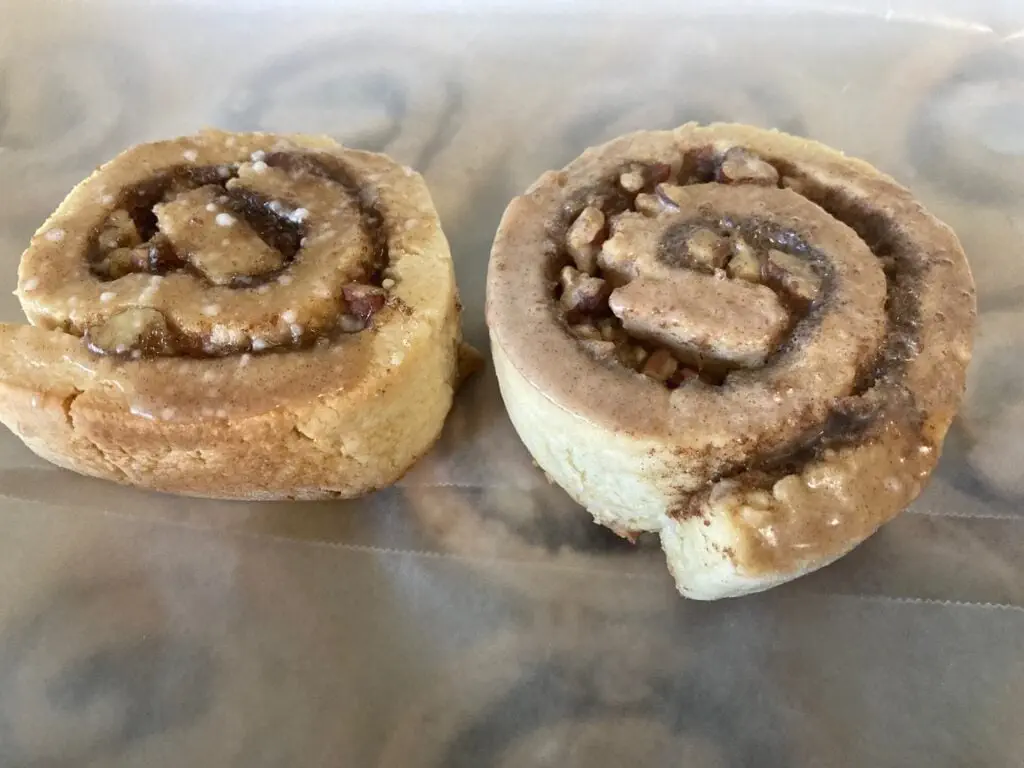 Cake Mix Cinnamon Roll Pastries (with cinnamon glaze) from www.outoftheboxbaking.com