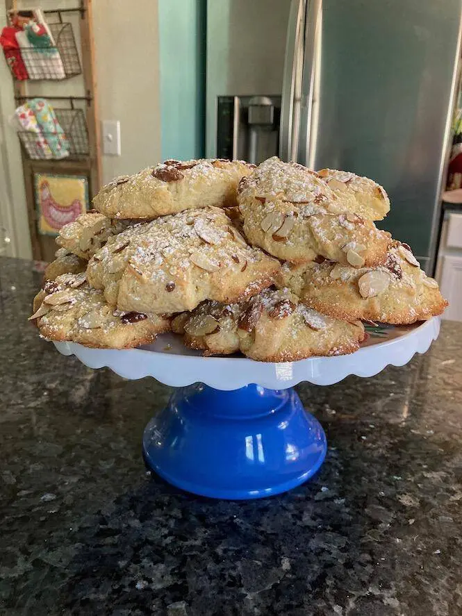 Yummy almond tea cakes on serving platter