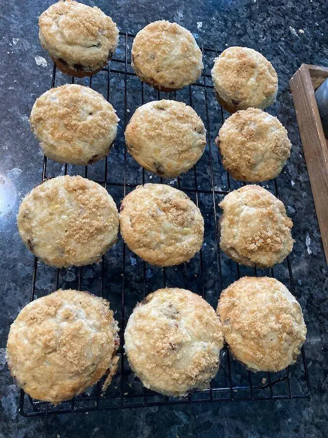 banana muffins straight from the oven