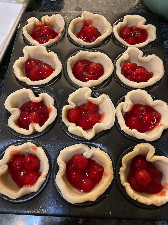 Easy Cake Mix Cherry Pies from Out of the Box Baking.com (pie dough with filling)