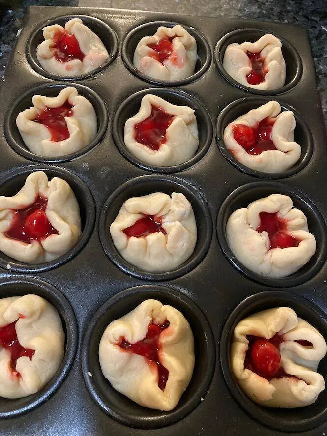 Easy Cake Mix Cherry Pies from Out of the Box Baking.com (pies ready to bake)