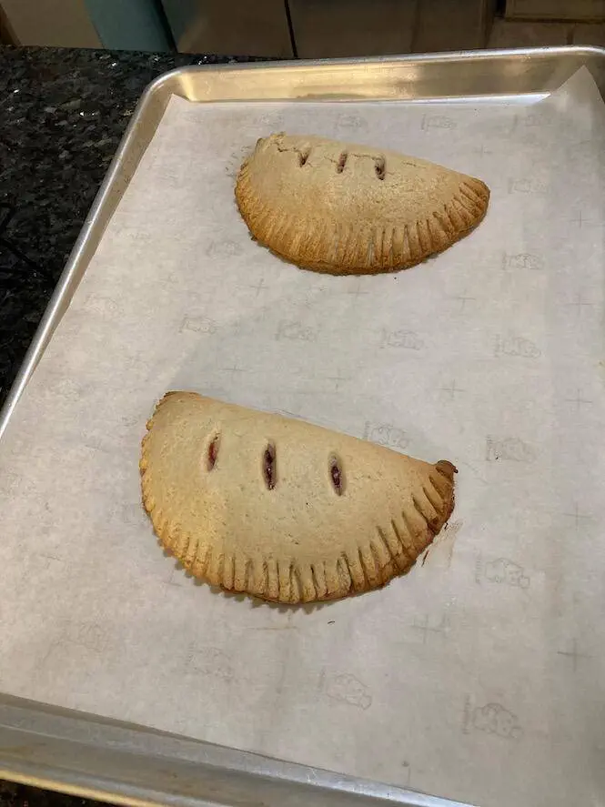 Easy Cake Mix Cherry Pies from Out of the Box Baking.com (hot from the oven)