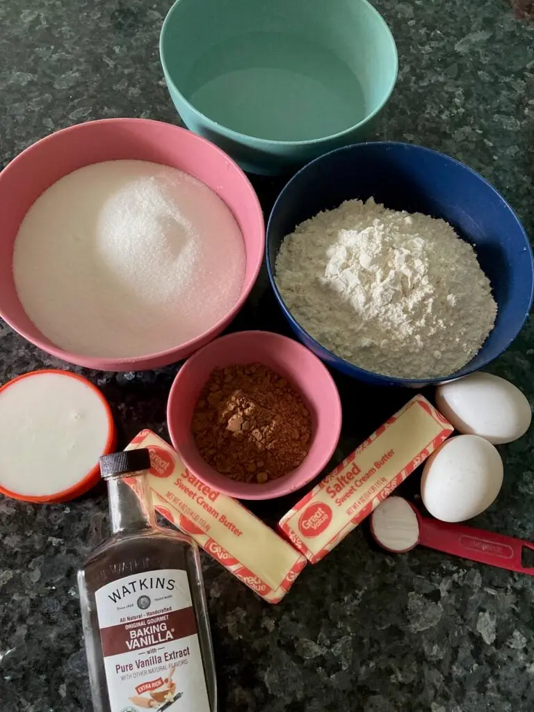 The Perfect Texas Sheet Cake ingredients from Out of the Box Baking.com