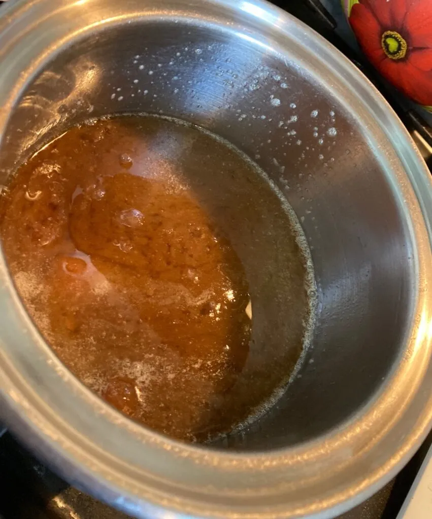 brown sugar and butter, melted