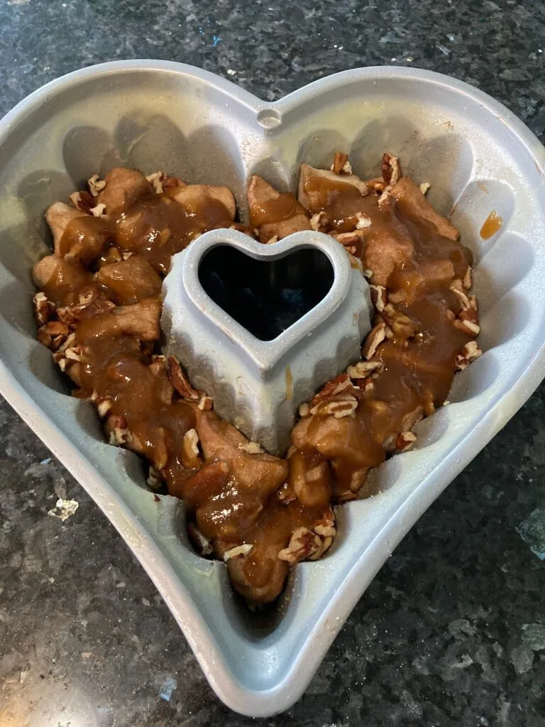 biscuits coated in pecans and brown sugar/butter