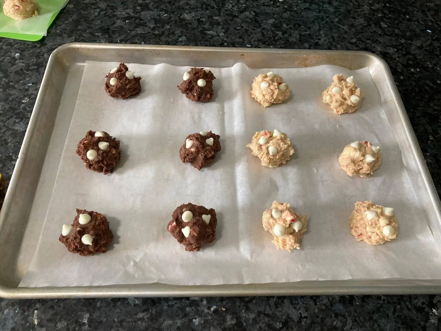White Chocolate Candy Cane Cookies (two ways) from Out of the Box Baking.com.