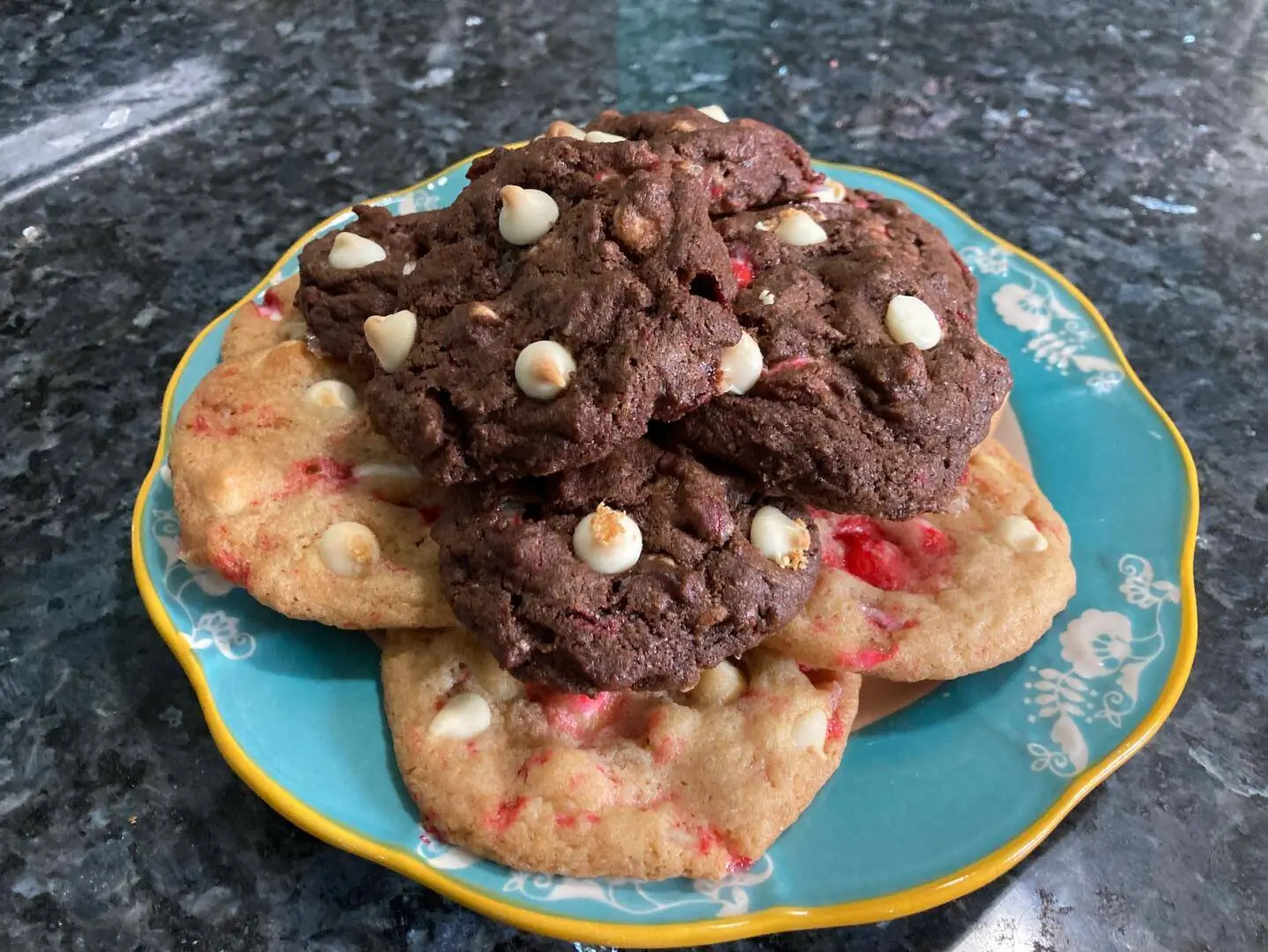 White Chocolate Candy Cane Cookies (two ways) from Out of the Box Baking.com.