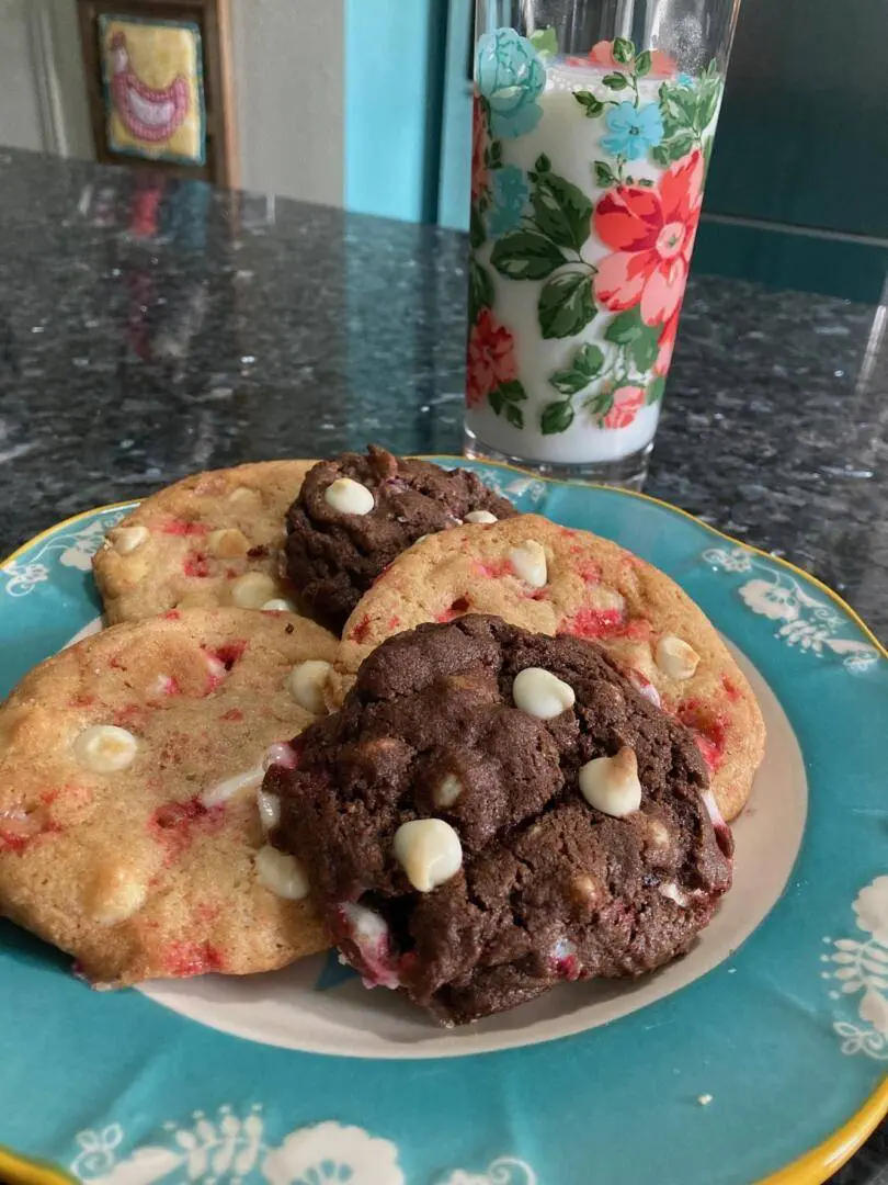White Chocolate Candy Cane Cookies (two ways) from Out of the Box Baking.com.
