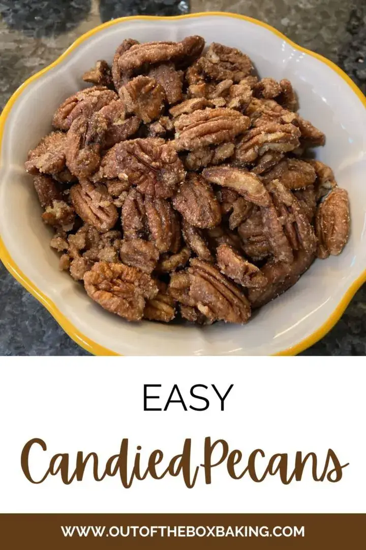 Candied pecans from Out of the Box Baking.com