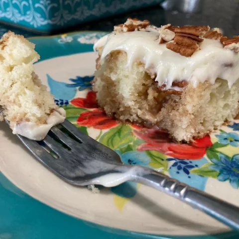 Cinnamon Roll Poke Cake