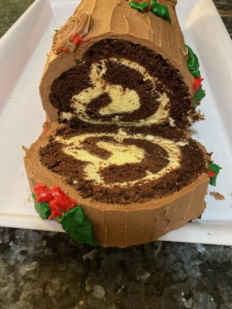 Holiday Yule log Cake from Out of the Box Baking.com