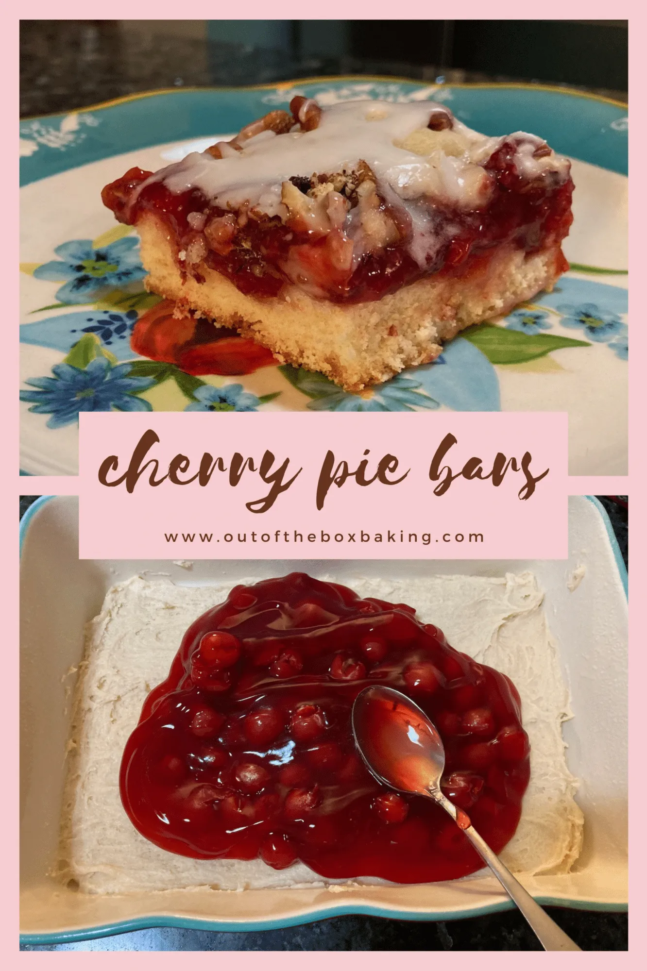 Cherry Pie Bars (Cherry Cobbler Bars) from www.outoftheboxbaking.com