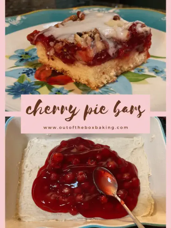 Cherry Pie Bars (Cherry Cobbler Bars) from www.outoftheboxbaking.com