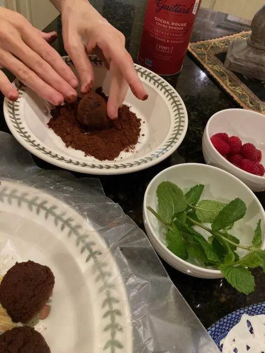 Dark Chocolate Raspberry Truffles from Out of the Box Baking.com