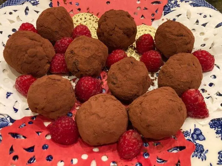 Dark Chocolate Raspberry Truffles from Out of the Box Baking.com