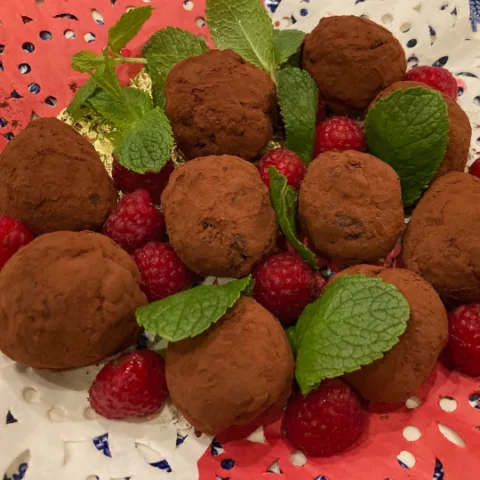 Dark Chocolate Raspberry Truffles