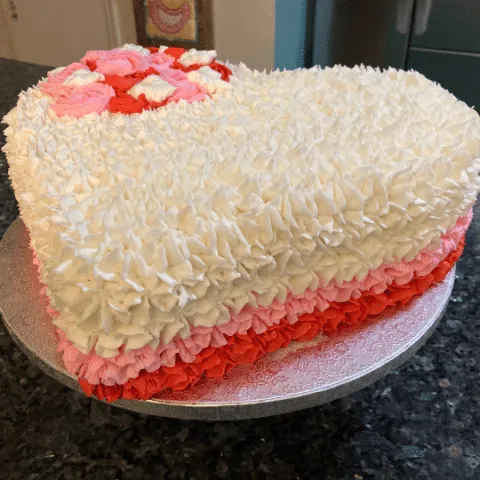 Heart Shaped Valentine's Cake