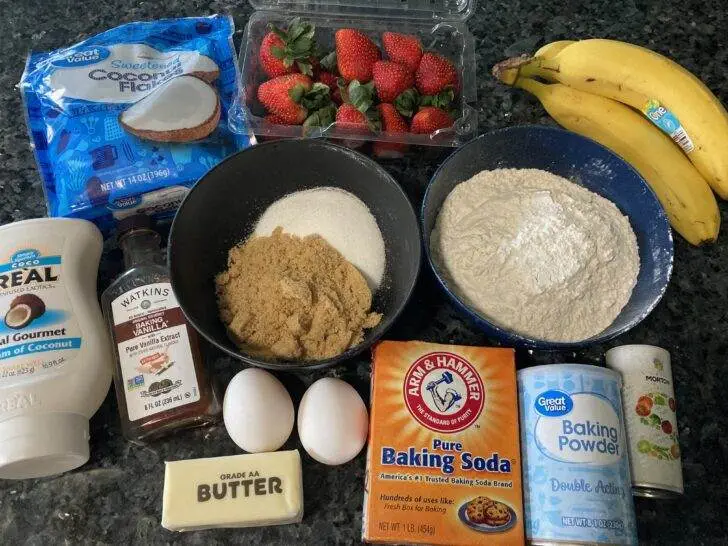 Strawberry Banana Bread with Coconut from Out of the Box Baking.com