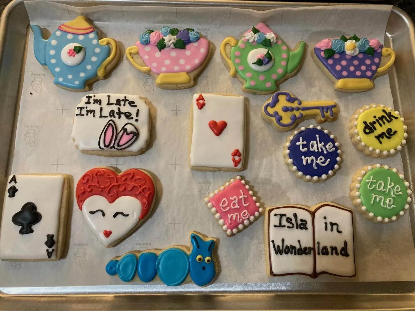Alice in Wonderland Cookies and Cupcakes from Out of the Box Baking.com