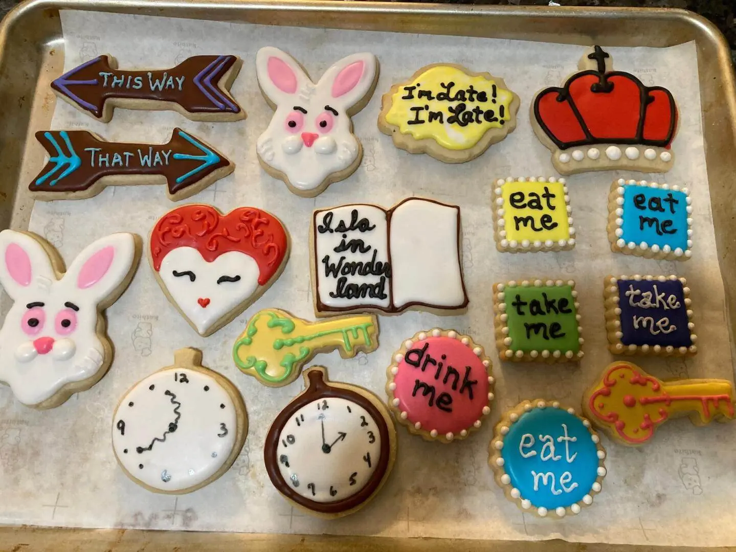 Alice in Wonderland Cookies and Cupcakes from Out of the Box Baking.com