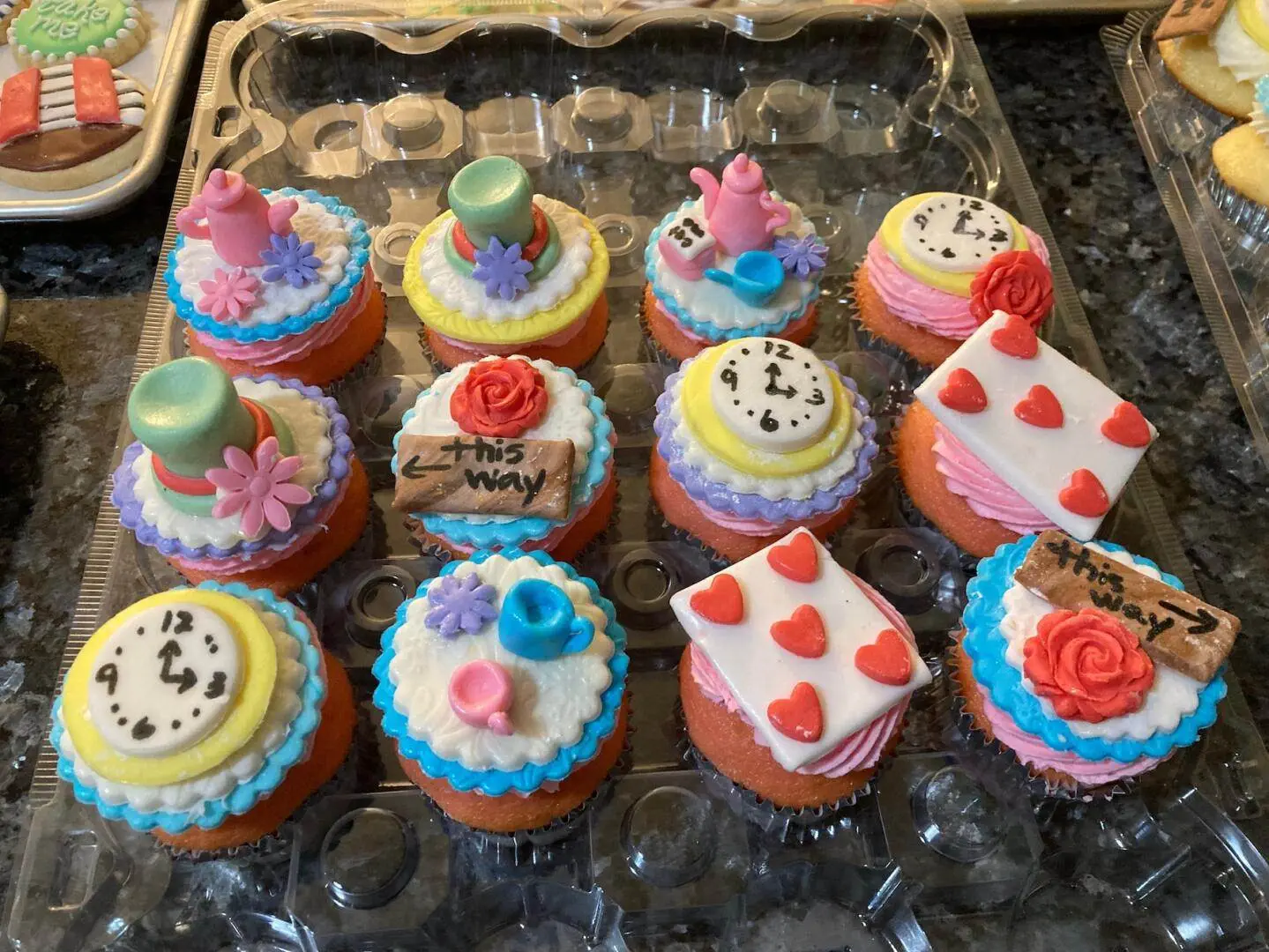Alice in Wonderland Cookies and Cupcakes from Out of the Box Baking.com