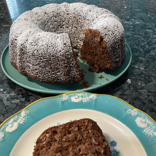 German Chocolate Pound Cake (with canned frosting inside) Out of the